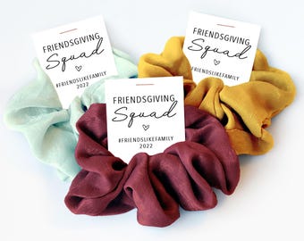 Friendsgiving Favors, Hair Scrunchies, Friendsgiving Party Favors, Friendsgiving Gifts, Girls Weekend, Friends Giving Gifts for Girls Women