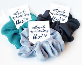 Ask Bridesmaid Gift, Will You Be My Something Blue, Hair Scrunchie Bridesmaid Proposal Gift, Bridesmaid Box Items, Bridal Party Favor