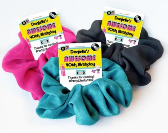 80s Party Favors, Hair Scrunchie Favors, 40th Birthday Party Favors, Retro 80s Birthday Party, Party Like Its 1982, Back To The 80s