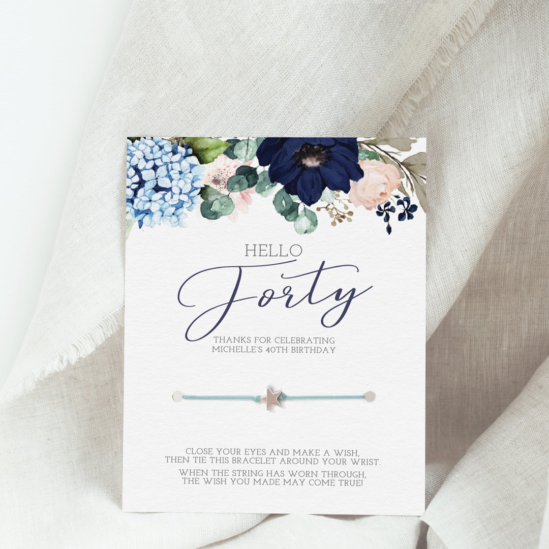 40th Birthday Favors, Make A Wish Bracelet, 40th Birthday Supplies ...