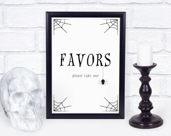 Halloween Party Favors Sign INSTANT DOWNLOAD, Halloween Party Decorations, Halloween Party Supplies, Printable Halloween Sign - EDS100