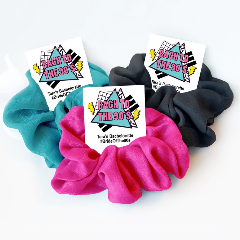 90s Bachelorette Party Favors, Hair Scrunchies, Bach To The 90s Retro Bachelorette Favors, Bride of The 90s, Back To The 90s Favors 90s100 image 1