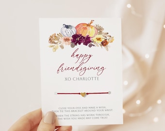 Wish Bracelet Friendsgiving Gift, Friendsgiving Favors, Happy Friendsgiving Party Favors, Friends Giving Gifts, Friendsgiving Dinner Party