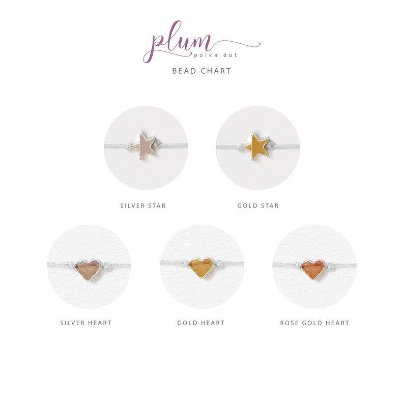 a set of four star bracelets on a white background