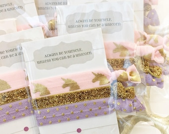 Unicorn Party Favors, Unicorn Party Supplies, Unicorn Birthday Party Favors, Girls Party Favors Guest Gifts, Hair Tie Party Favors
