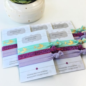 Mermaid Party Favors for Kids or Adults, Unique Birthday Favors Girl, Mermaid Birthday Party Decorations, Mermaid Party Supplies, Hair Ties