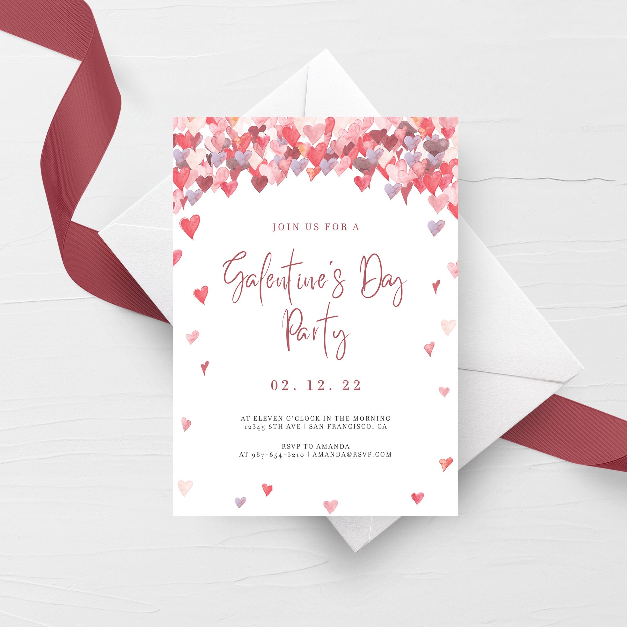 Printable Galentine Party Invitation, Galentines Invitation Template