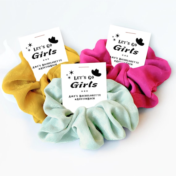 Austin Bachelorette Party Favors, Let's Go Girls Hair Scrunchies, Rodeo Cowgirl Bach, Texas Bachelorette, Country Bachelorette Favors