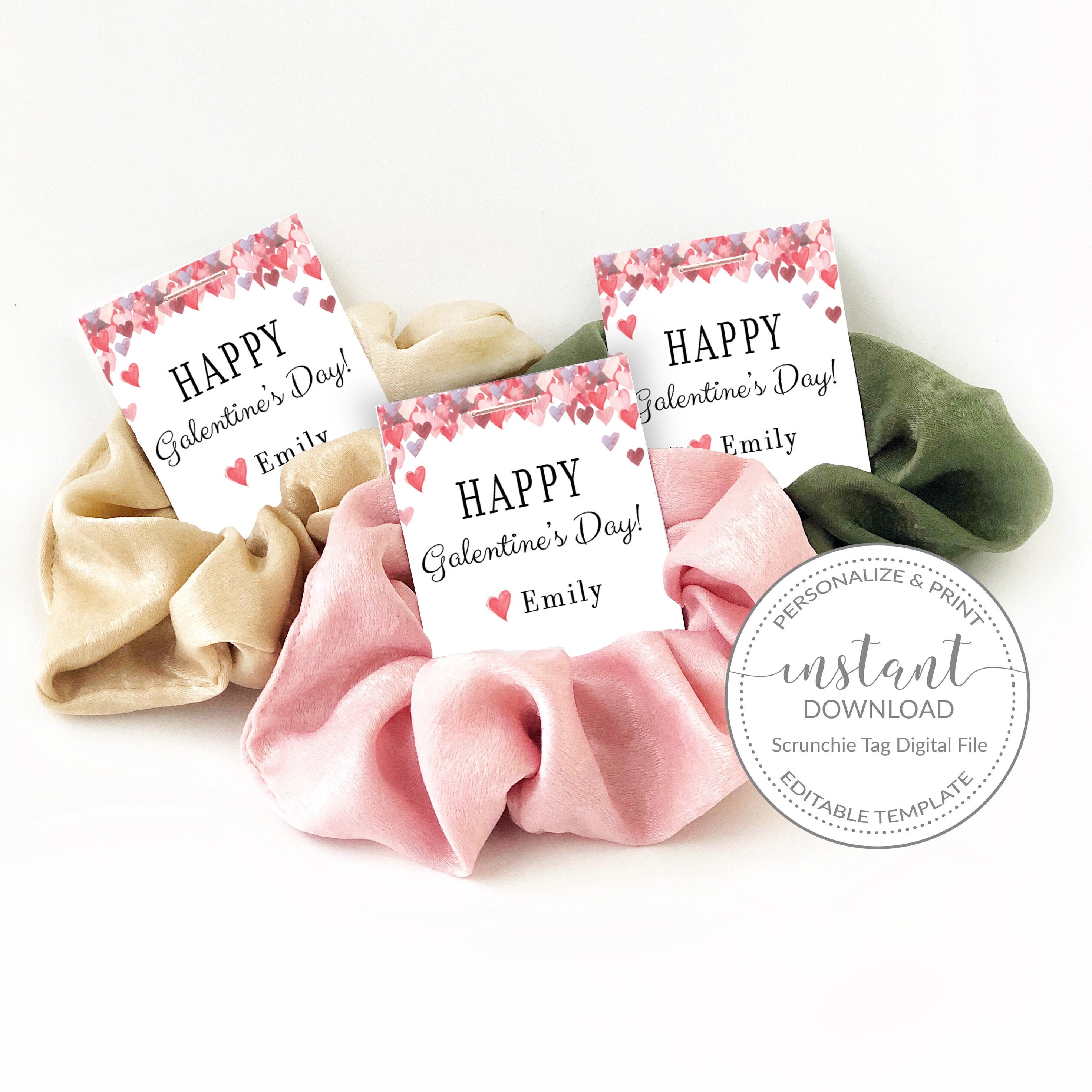 Printable Galentine Cards for Hair Scrunchies Personalized - Etsy India