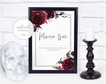 Halloween Mimosa Bar Sign, Halloween Printables, Halloween Party Decorations, Halloween Bridal Shower Decor, INSTANT DOWNLOAD - H100
