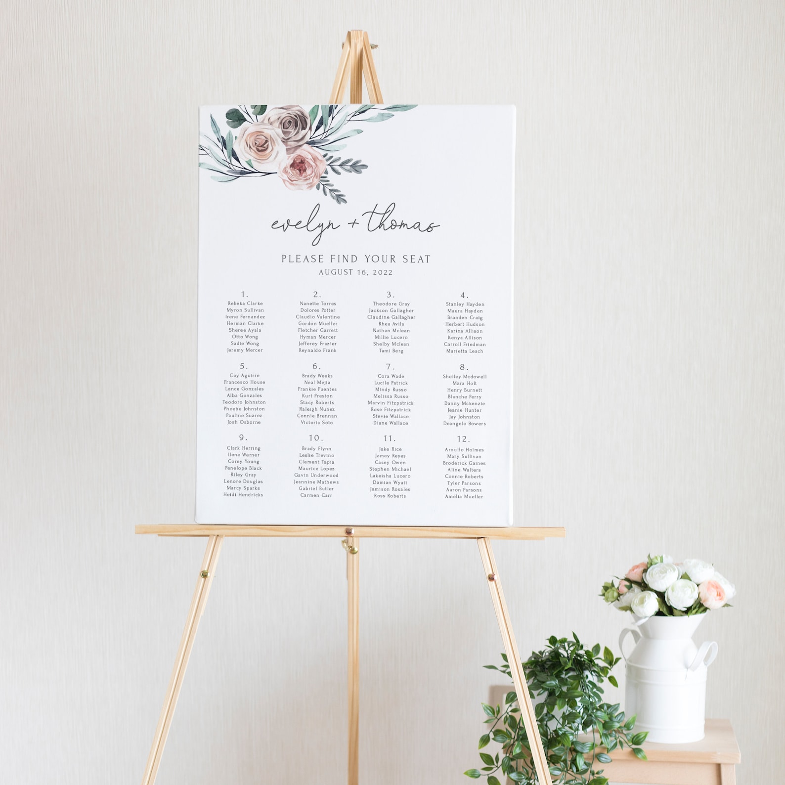 Seating Chart Poster Template Alphabetical Wedding Seating Etsy Canada