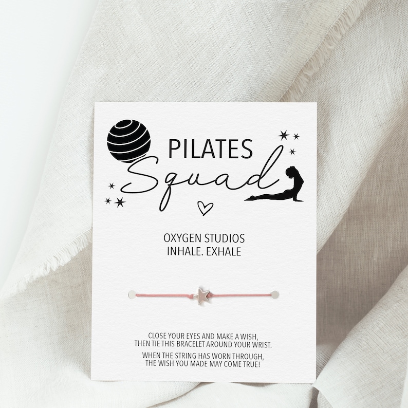 Group Pilates Gifts, Make A Wish Bracelet, Pilates Party Favors, Pilates Weekend Gifts, Pilates Studio Thank You Favors image 2