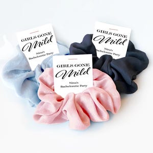 Girls Gone Mild Bachelorette Party Favors, Hair Scrunchie Bachelorette Favors, Low Key Bachelorette, Personalized Thank You Guest Gifts