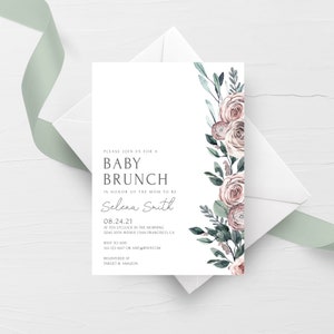 Baby Shower Brunch Invitation Template, Brunch Baby Shower Invitation ...