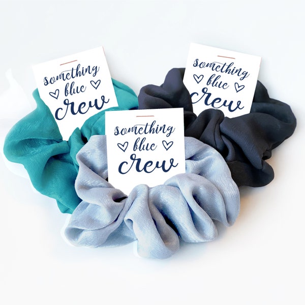 Something Blue Crew Gift, Hair Scrunchie, Bachelorette Party Favors, Bridesmaid Box Items, Bridal Party Favor, Bridesmaid Gift