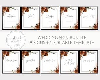 Gothic Wedding Sign Bundle, Gothic Wedding Table Signs, Printable Halloween Wedding Decorations, Til Death Do Us Part, DIGITAL DOWNLOAD H300