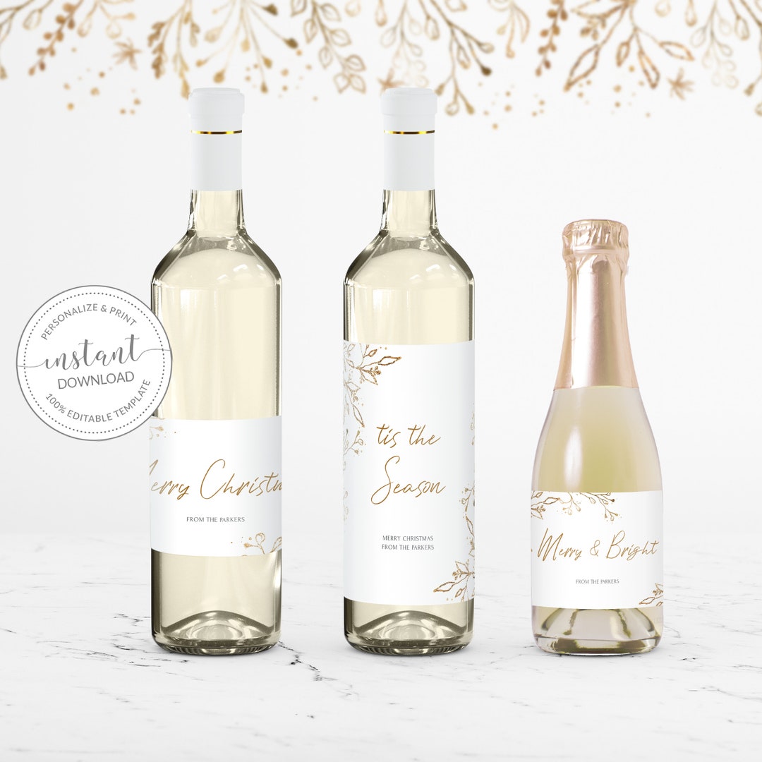 Printable Christmas Wine Bottle Labels Christmas Party Custom Wine printable-christmas-wine-bottle-labels-christmas-party-custom-wine