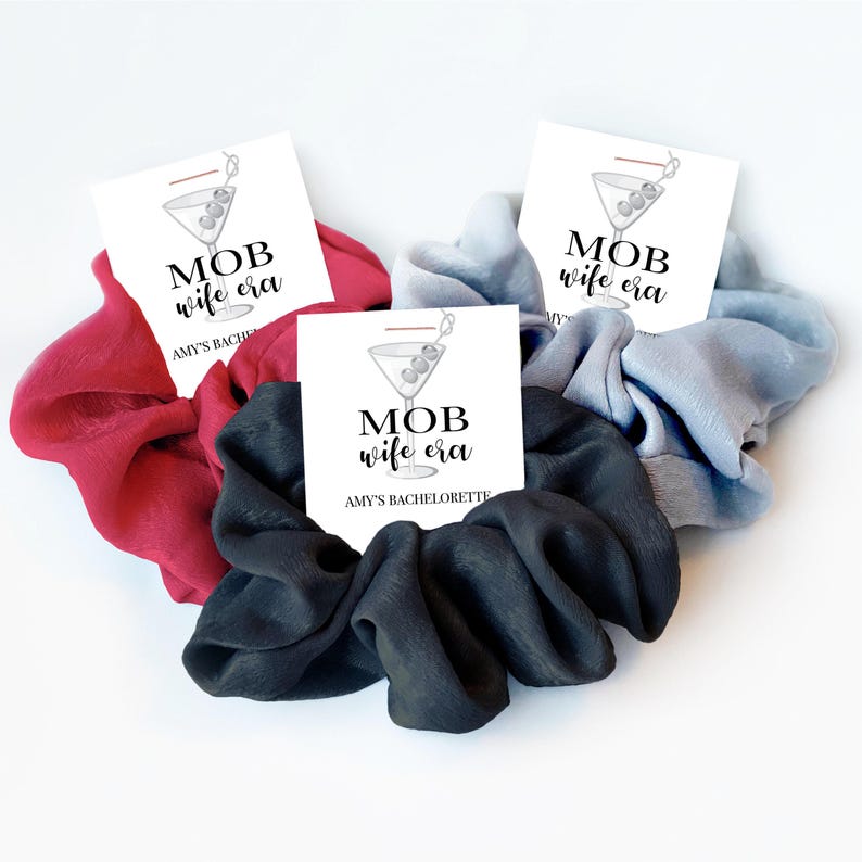 MOB Wife Aesthetic Bachelorette Party Favors, Hair Scrunchie, Wife of the Party, MOB Wife Era, MOB Era Bachelorette, Cheetah Leopard Print image 2