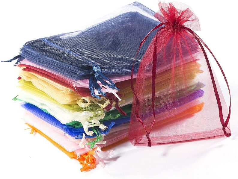 Organza Bags 5x7, Organza Favor Bags, Organza Gift Bags, Large Organza Bags, Jewelry Pouch, Drawstring Bags, Organza Wedding Favor Bags image 4