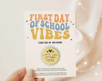 Pocket Hug Happy First Day of School Gifts, First Day of Third Grade Gift, Welcome Back To School Gift, Elementary School Student Gift