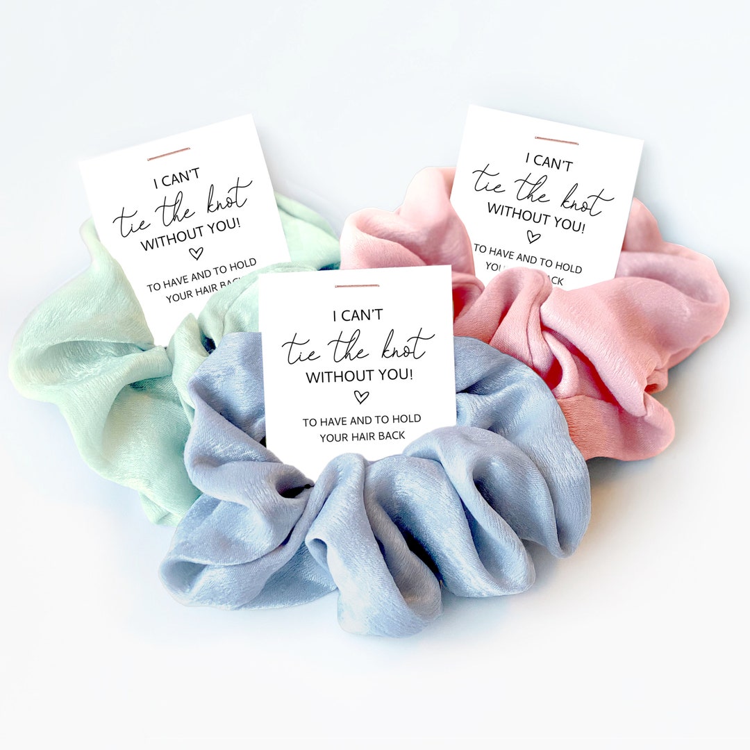 I Can't Tie the Knot Without You, Hair Scrunchie Bridesmaid Proposal ...