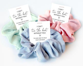 I Can&#39;t Tie The Knot Without You, Hair Scrunchie Bridesmaid Proposal Gift, Bridesmaid Box Items, Bridal Party Favor, Ask Bridesmaid Gift