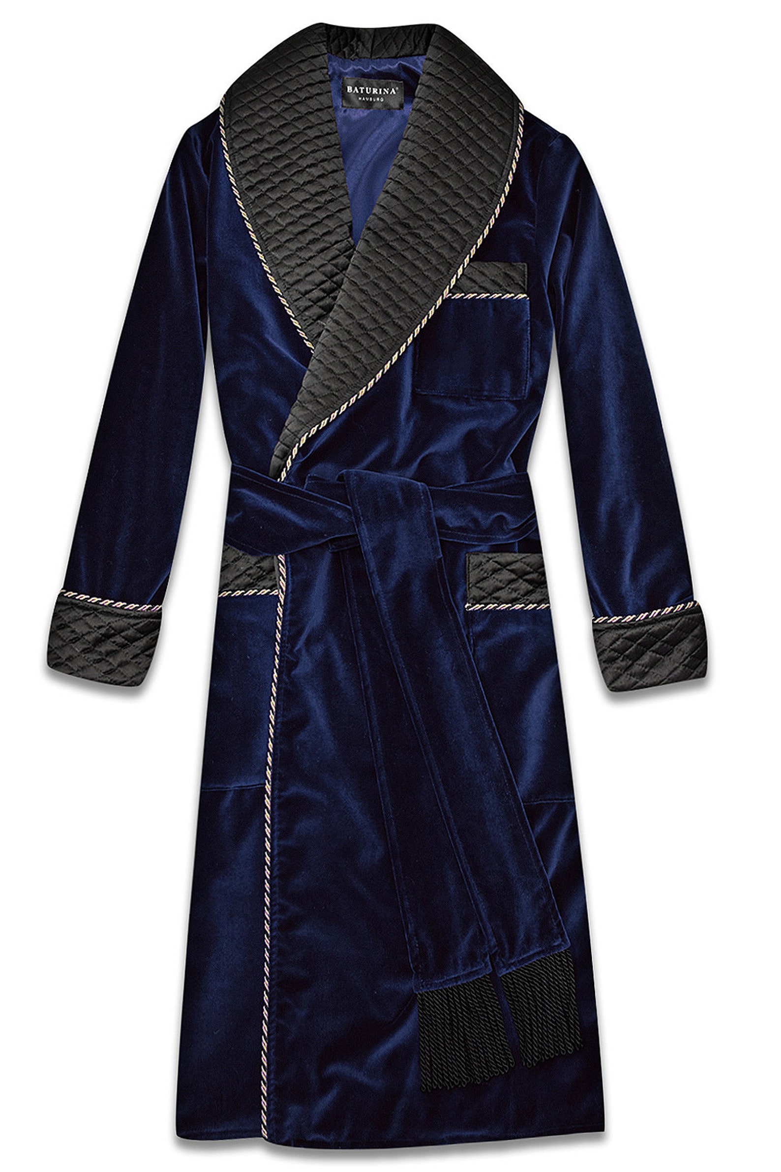 Mens Dressing Gown Smoking Jacket Dark Navy Blue Velvet Etsy