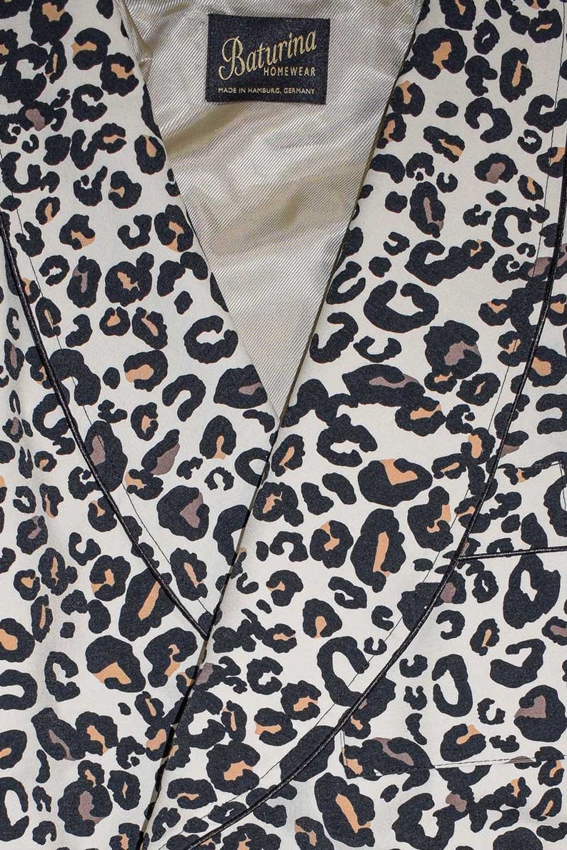 Mens Cotton Robe Leopard Print Cotton Dressing Gown Gentleman Long Classic Victorian Smoking Jacket Monogrammed Gents Housecoat image 5