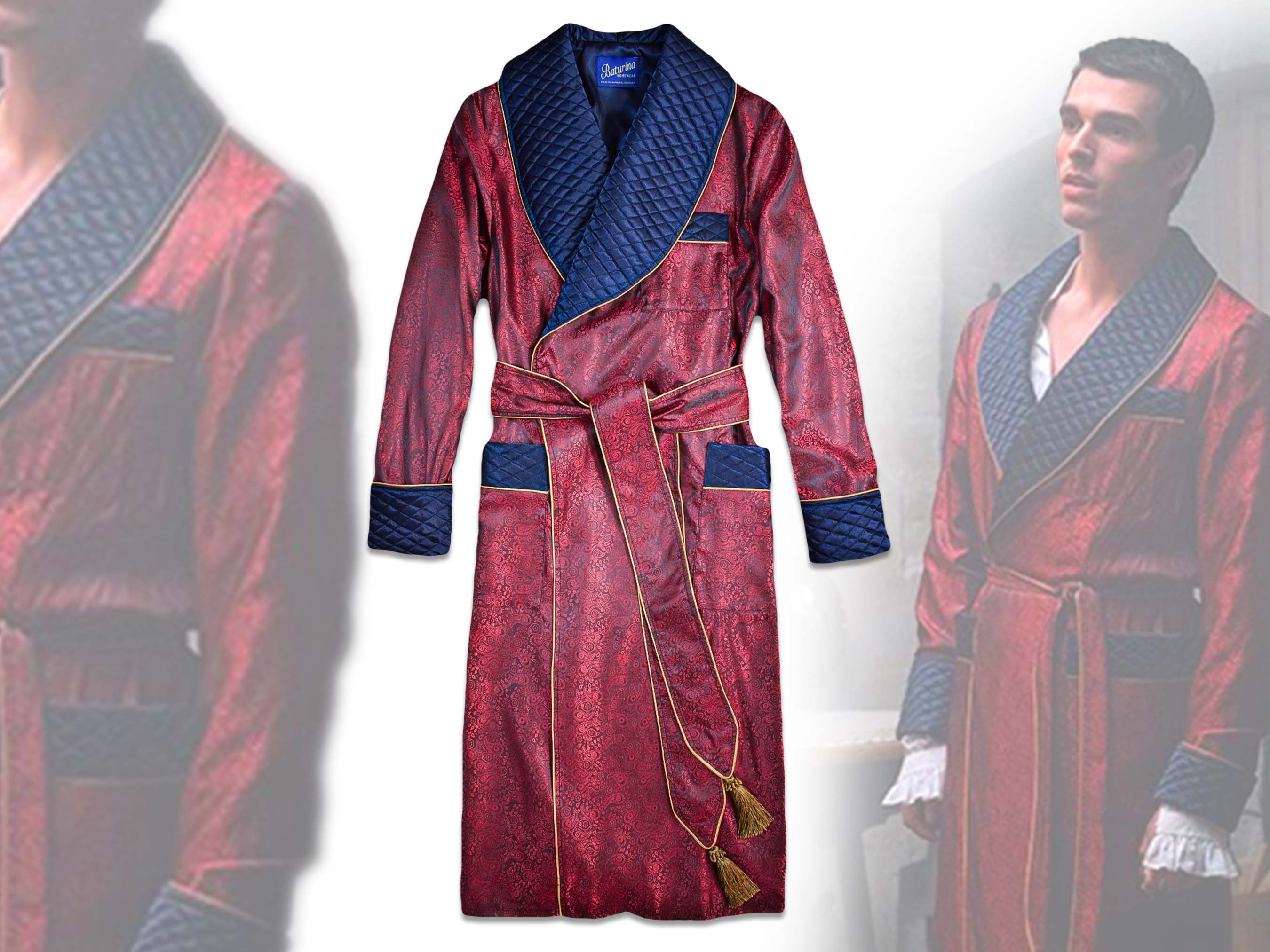 Full Send Jacquard Bathrobe Red Men's - US