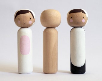 Peg Dolls, DIY, Wood Blank Doll, Kokeshi Dolls, Blank Peg Doll, Personalised Gift, DIY Gift