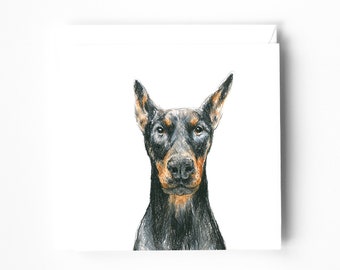 Dog lovers Card, Doberman Card, Blank Greeting Card, All Occasions Card, Birthday Card