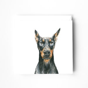 Carte d'amoureux des chiens, carte Doberman, carte de voeux vierge, carte toutes occasions, carte d'anniversaire