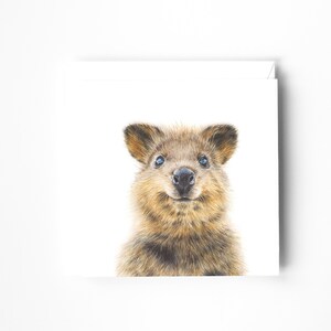 Tarjeta Quokka, tarjeta de felicitación en blanco, animales australianos, tarjeta para todas las ocasiones, tarjeta de aniversario
