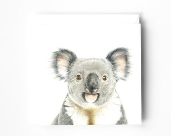 Koala Bear Card, Blank greeting Card, Australian Animal card, Birthday Card