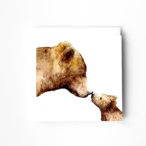 Carte de voeux vierge, carte de remerciement, carte d'anniversaire, carte d'ours, carte de douche de bébé, 1ère carte d'anniversaire, carte animale