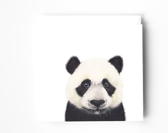 Tarjeta de felicitación en blanco, tarjeta de animales, tarjeta de cumpleaños, tarjeta de toda ocasión, tarjeta de aniversario, tarjeta de regalo, tarjeta de oso panda