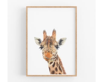 African Animal Print, Giraffe Print, Safari Nursery Print, Animal Art Print, Boys Room Decor