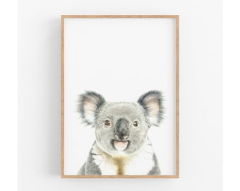 Koala Bear Print, Australian Wall Art, Animal Art Prints, Nursery Wall Decor, Baby Shower Gift