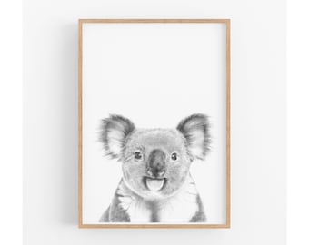 Koala Print, Australian Animal Wall Art Print, Baby shower gift