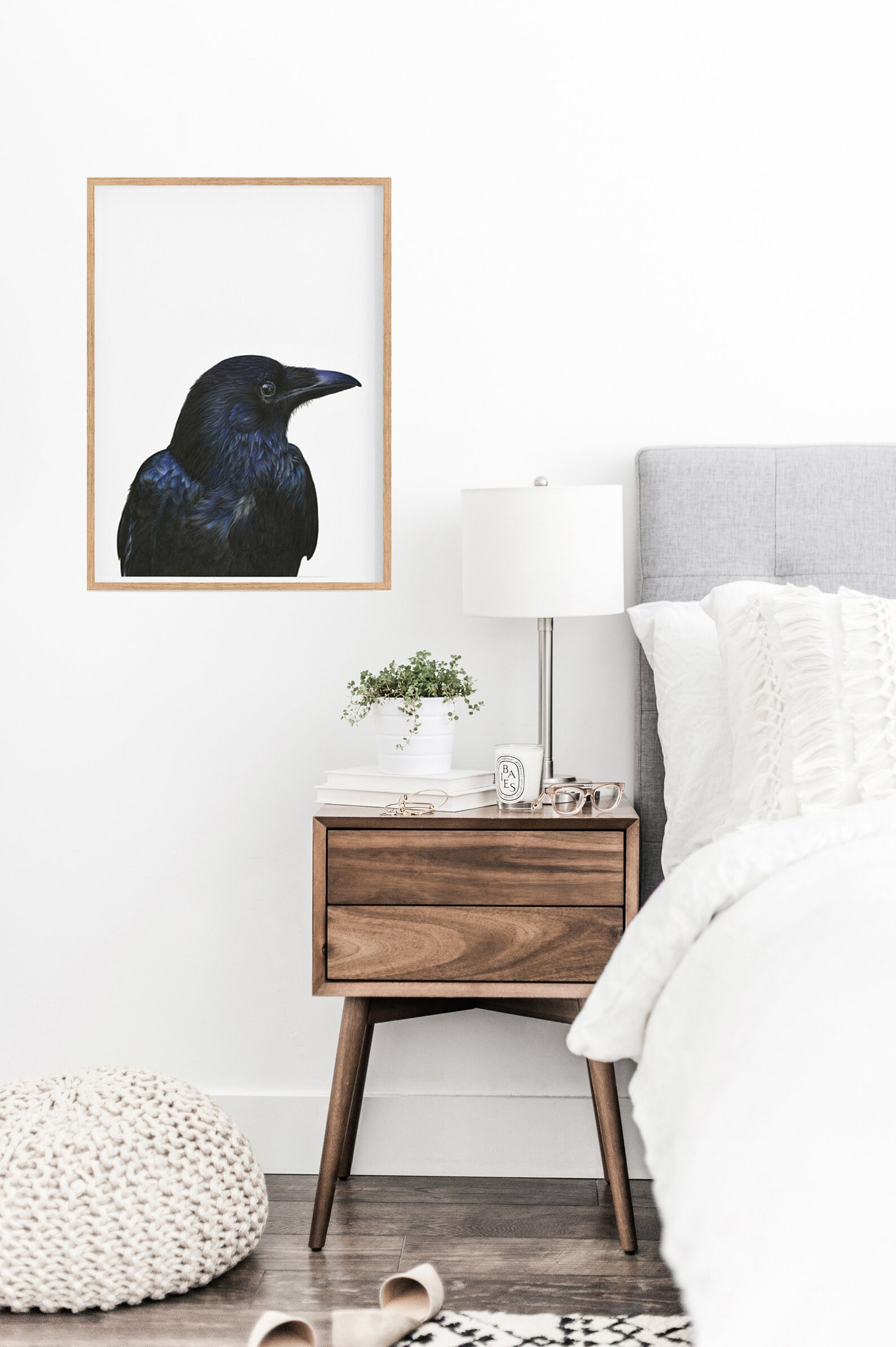 Bird Prints Crow Art Black Bird Wall Decor Wildlife Print Etsy