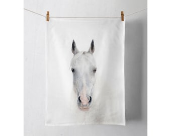 Horse Printed Tea Towel, Animal lovers Gift, Horse lovers Gift, Linen Tea towel, Christmas Gift