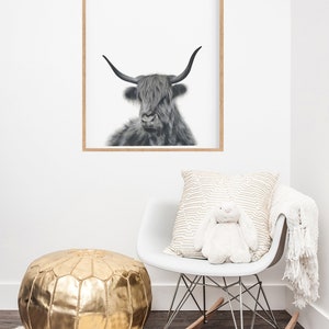 Highland Cow Print, Cow Decor, Nursery Wall Art, Prints for Boys, Large Wall Art image 6