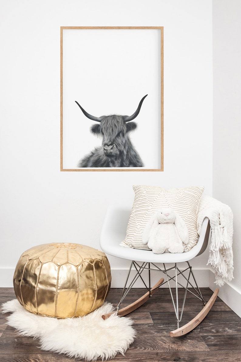 Highland Cow Print, Cow Decor, Nursery Wall Art, Prints for Boys, Large Wall Art image 6