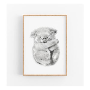 Australian Koala Animal Art Print, Animal Wall Art, Bear Print, Animal lovers Gift