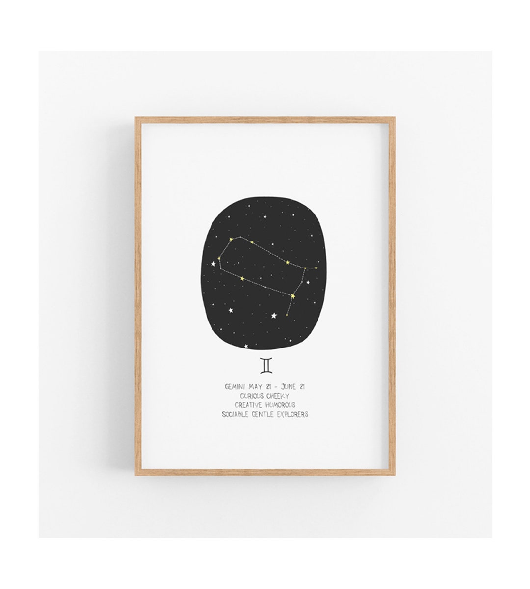 Gemini Zodiac Print, Star Sign Print, Kids Room Decor, Baby Shower Gift ...
