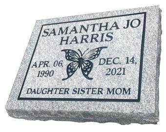 Granite cemetery headstone- engraved - multiple design options - simple design process - custom options available