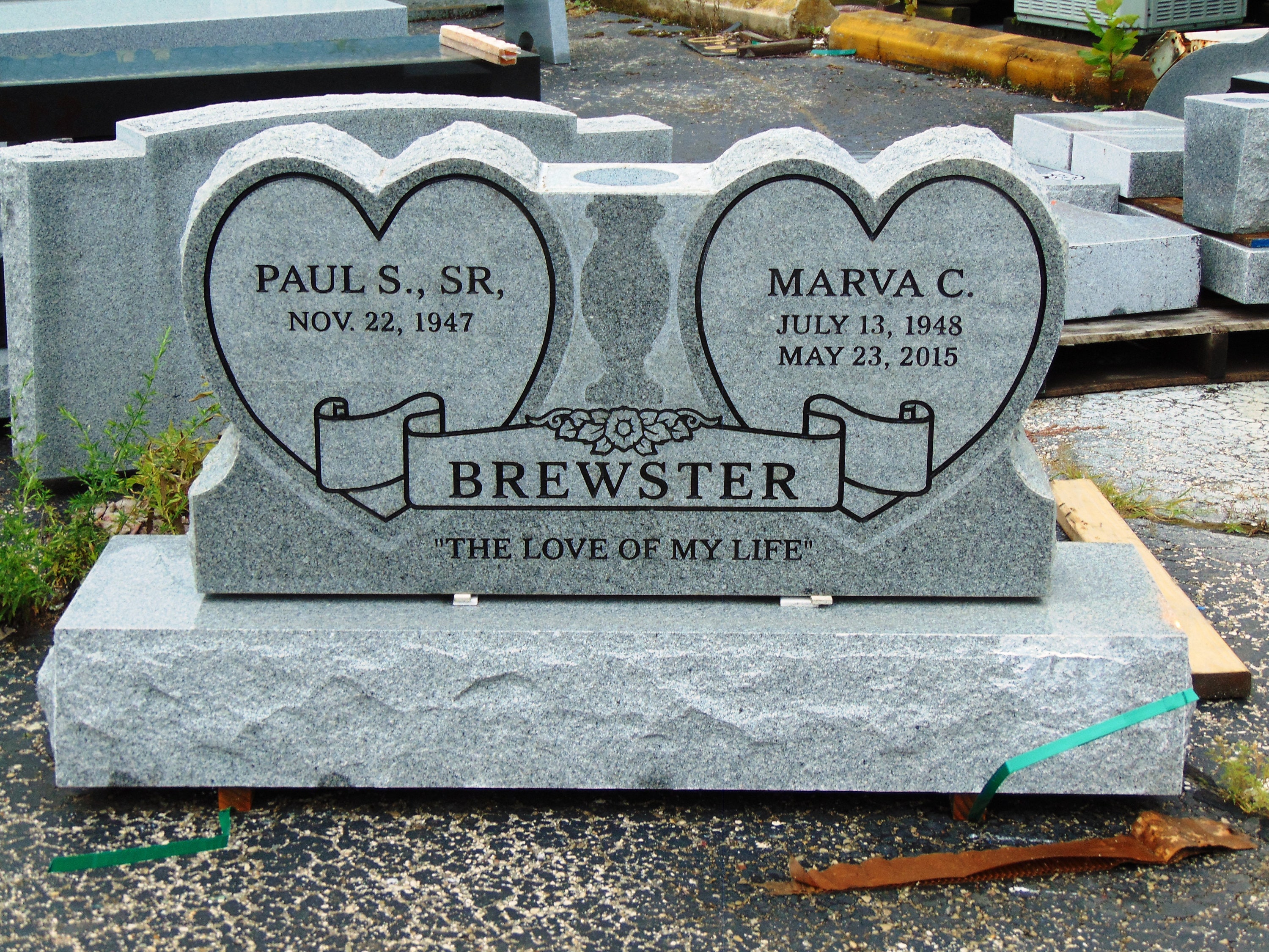 Upstate Stone Works Granite Memorial Headstone Die And Base (5 Designs