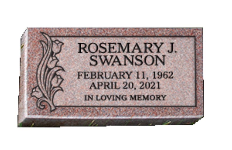 Rectangular Headstone Granite Cemetery Headstone- Salisbury Pink (custom for Toots) - Etsy