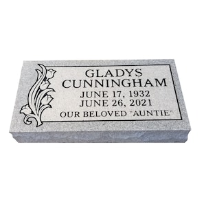 Cemetery marker-24x12x4" 579.00 includes engraving free shipping to qualified commercial business other locations priced below