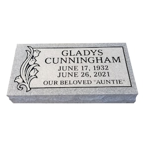 Cemetery marker-24x12x4&quot; 579.00 includes engraving free shipping to qualified commercial business other locations priced below